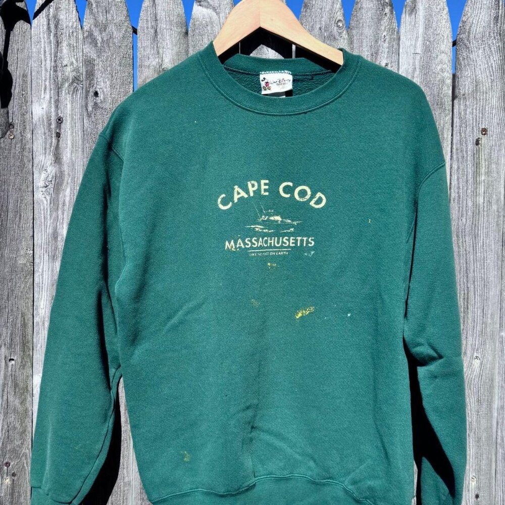 Vintage Disney Cape Cod Sweatshirt Green - Distressed - Sz L
